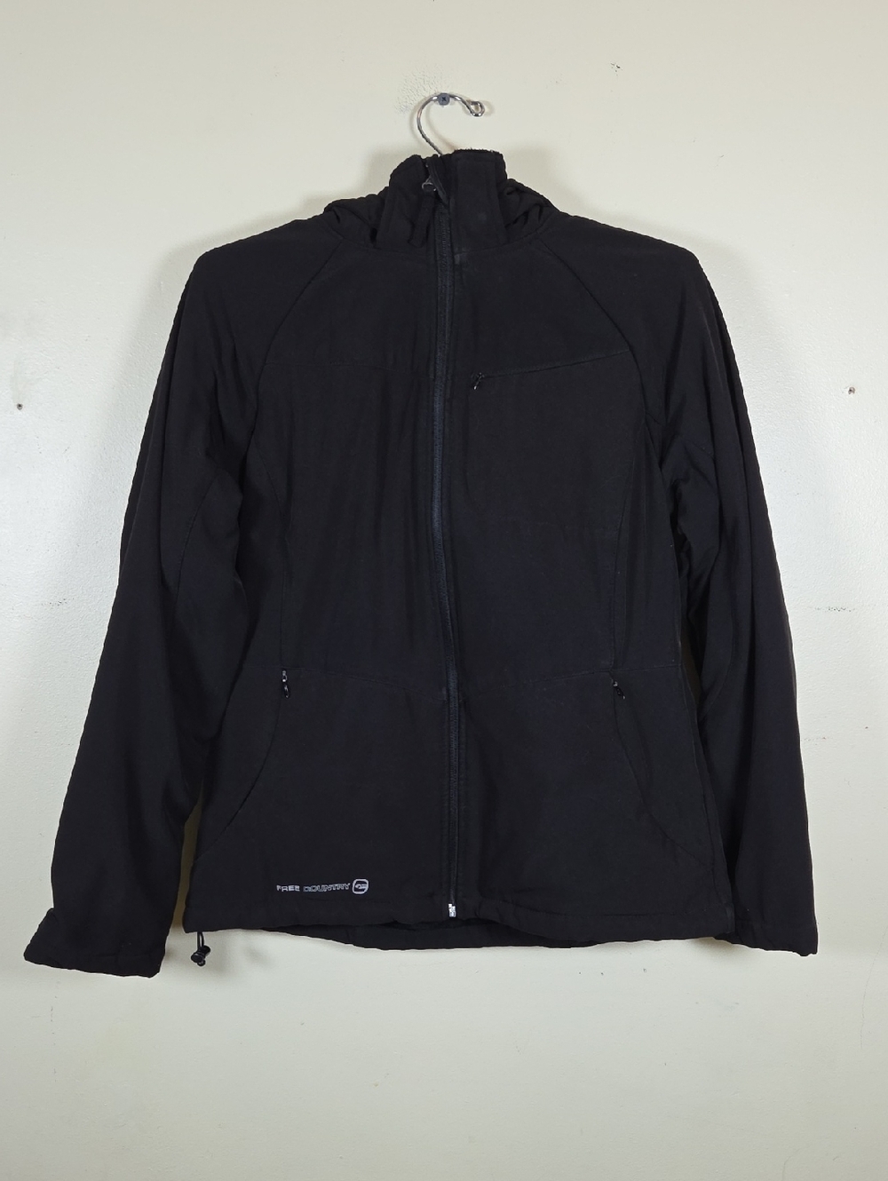 Free Country Women's Black Super Softshell Jacket With Removable Hood Size M